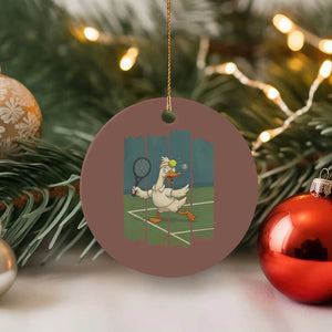 Silly Goose Playing Tennis Ceramic Ornament Funny Bird Getting Hit By Ball TS12 1pc Mocha Print Your Wear