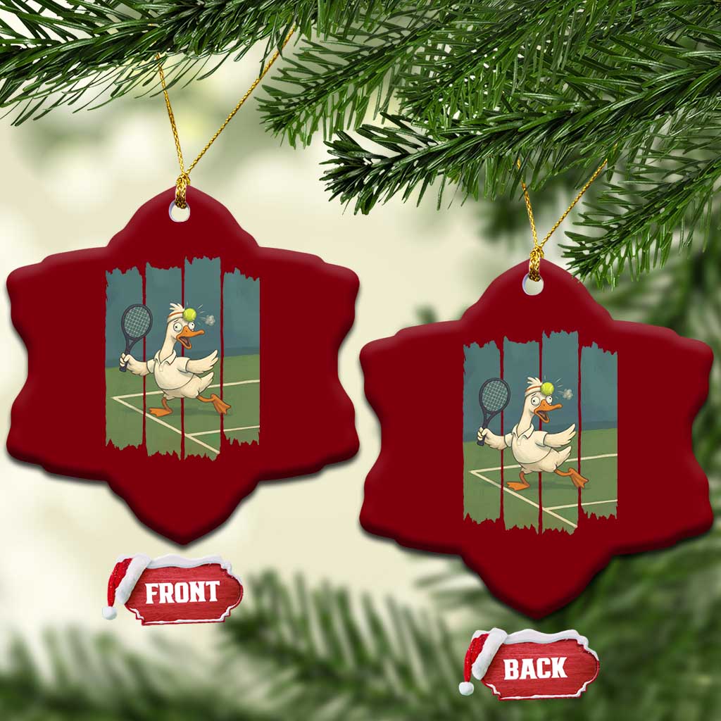 Silly Goose Playing Tennis Ceramic Ornament Funny Bird Getting Hit By Ball TS12 Print Your Wear