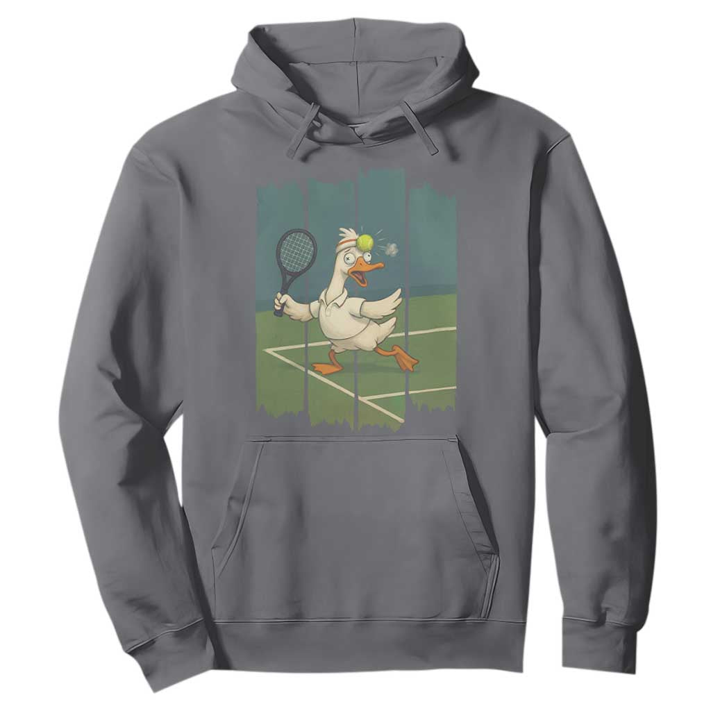 Silly Goose Playing Tennis Hoodie Funny Bird Getting Hit By Ball TS12 Charcoal Print Your Wear