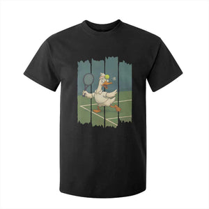 Silly Goose Playing Tennis T Shirt For Kid Funny Bird Getting Hit By Ball TS12 Black Print Your Wear