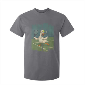 Silly Goose Playing Tennis T Shirt For Kid Funny Bird Getting Hit By Ball TS12 Charcoal Print Your Wear