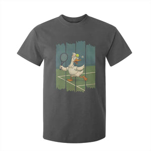 Silly Goose Playing Tennis T Shirt For Kid Funny Bird Getting Hit By Ball TS12 Dark Heather Print Your Wear