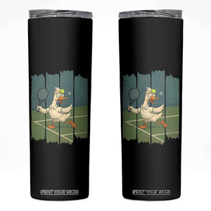 Silly Goose Playing Tennis Skinny Tumbler Funny Bird Getting Hit By Ball TS12 Black Print Your Wear