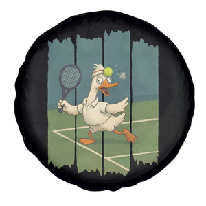 Silly Goose Playing Tennis Spare Tire Cover Funny Bird Getting Hit By Ball TS12 Print Your Wear