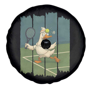 Silly Goose Playing Tennis Spare Tire Cover Funny Bird Getting Hit By Ball TS12 Print Your Wear