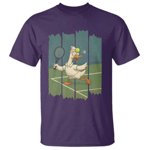 Silly Goose Playing Tennis T Shirt Funny Bird Getting Hit By Ball TS12 Purple Print Your Wear