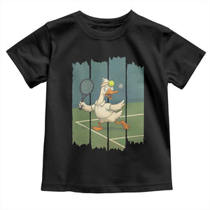 Silly Goose Playing Tennis Toddler T Shirt Funny Bird Getting Hit By Ball TS12 Black Print Your Wear