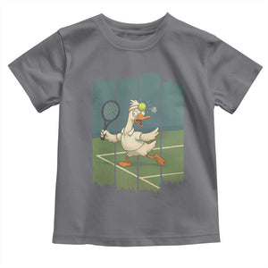 Silly Goose Playing Tennis Toddler T Shirt Funny Bird Getting Hit By Ball TS12 Charcoal Print Your Wear