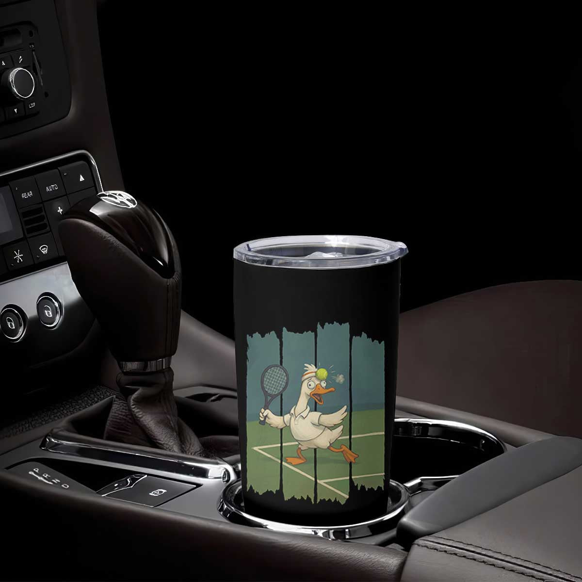 Silly Goose Playing Tennis Tumbler Cup Funny Bird Getting Hit By Ball TS12 Print Your Wear