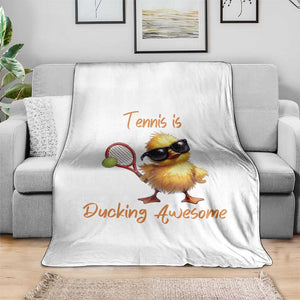Funny Cute Duck Playing Tennis Throw Blanket Ducking Awesome TS12 Print Your Wear
