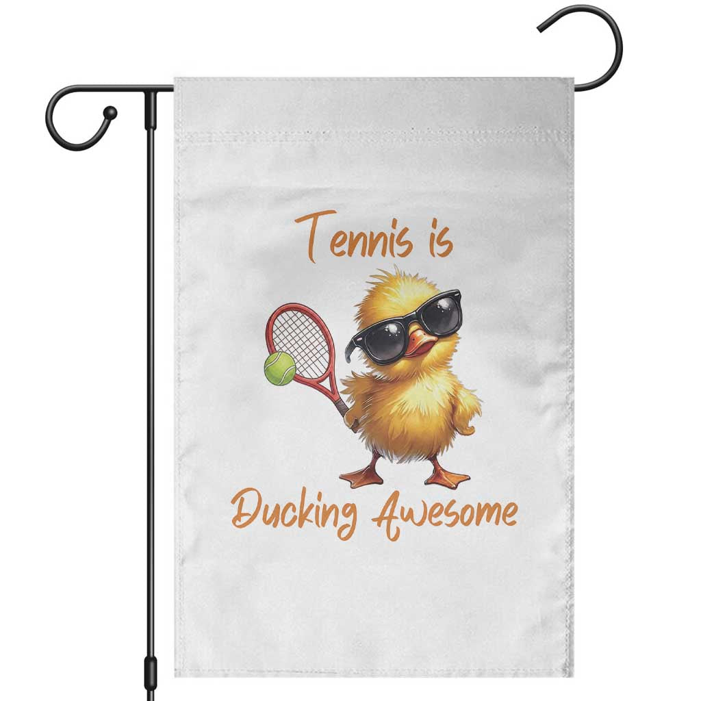 Funny Cute Duck Playing Tennis Garden Flag Ducking Awesome TS12 White Print Your Wear
