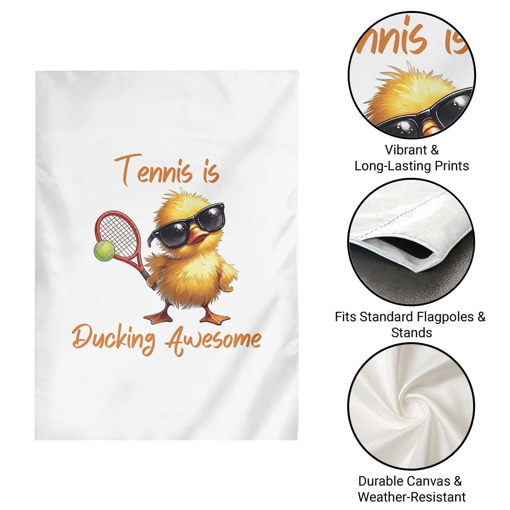 Funny Cute Duck Playing Tennis Garden Flag Ducking Awesome TS12 Print Your Wear