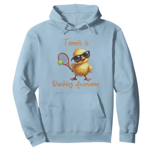 Funny Cute Duck Playing Tennis Hoodie Ducking Awesome TS12 Light Blue Print Your Wear