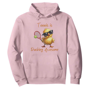 Funny Cute Duck Playing Tennis Hoodie Ducking Awesome TS12 Light Pink Print Your Wear