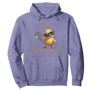 Funny Cute Duck Playing Tennis Hoodie Ducking Awesome TS12 Violet Print Your Wear