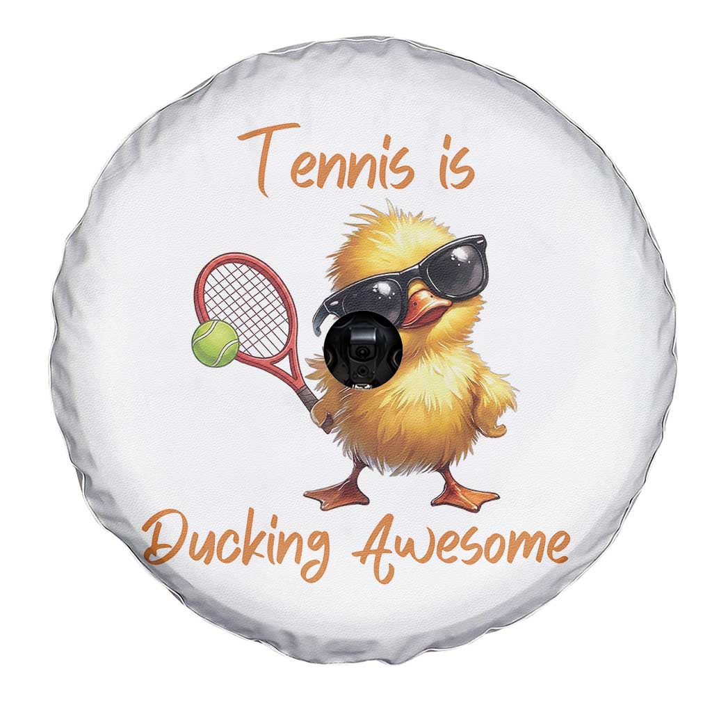 Funny Cute Duck Playing Tennis Spare Tire Cover Ducking Awesome TS12 Print Your Wear
