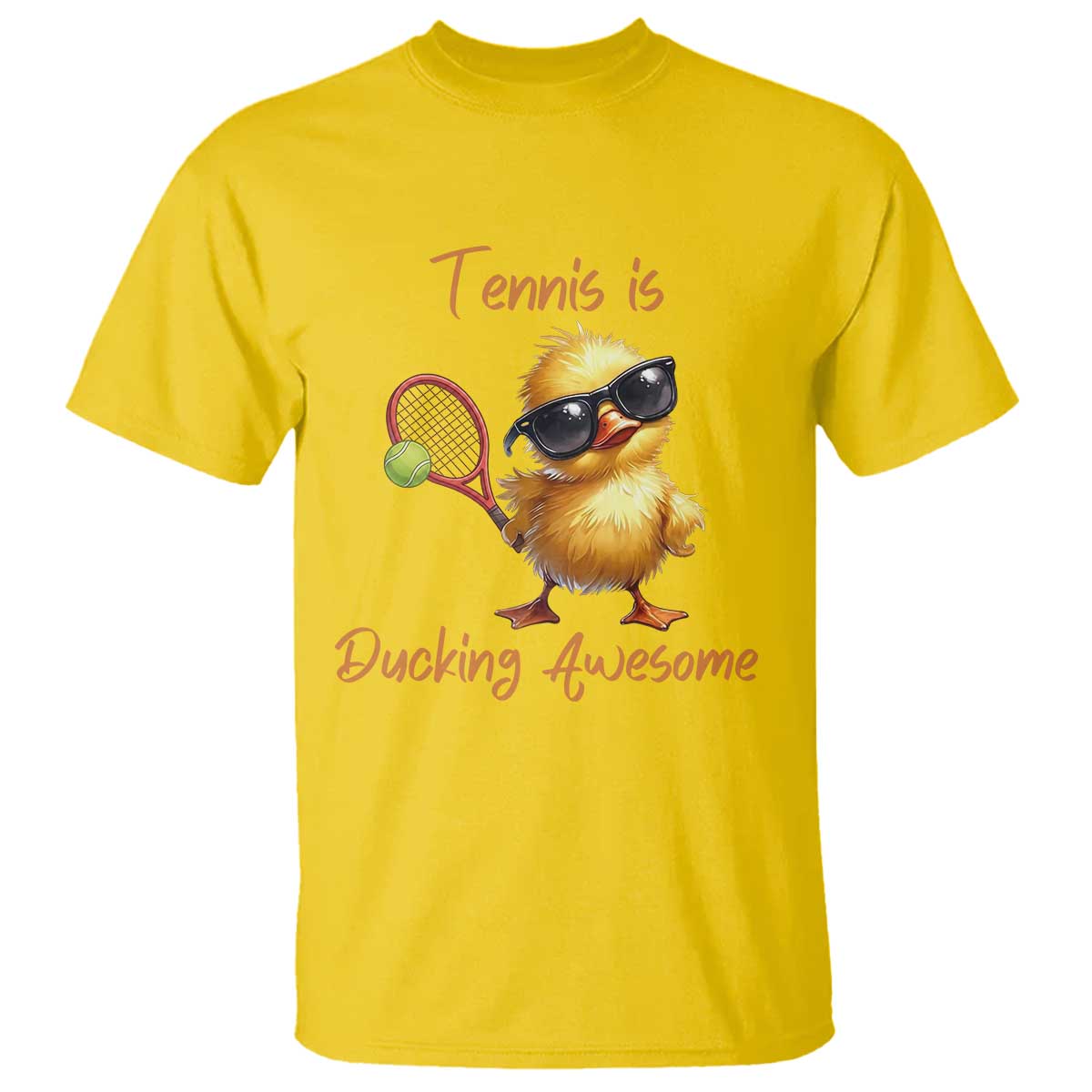 Funny Cute Duck Playing Tennis T Shirt Ducking Awesome TS12 Daisy Print Your Wear