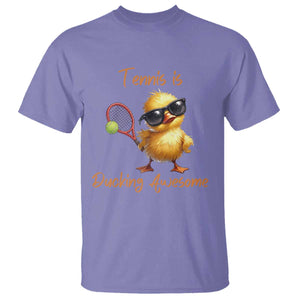 Funny Cute Duck Playing Tennis T Shirt Ducking Awesome TS12 Violet Print Your Wear