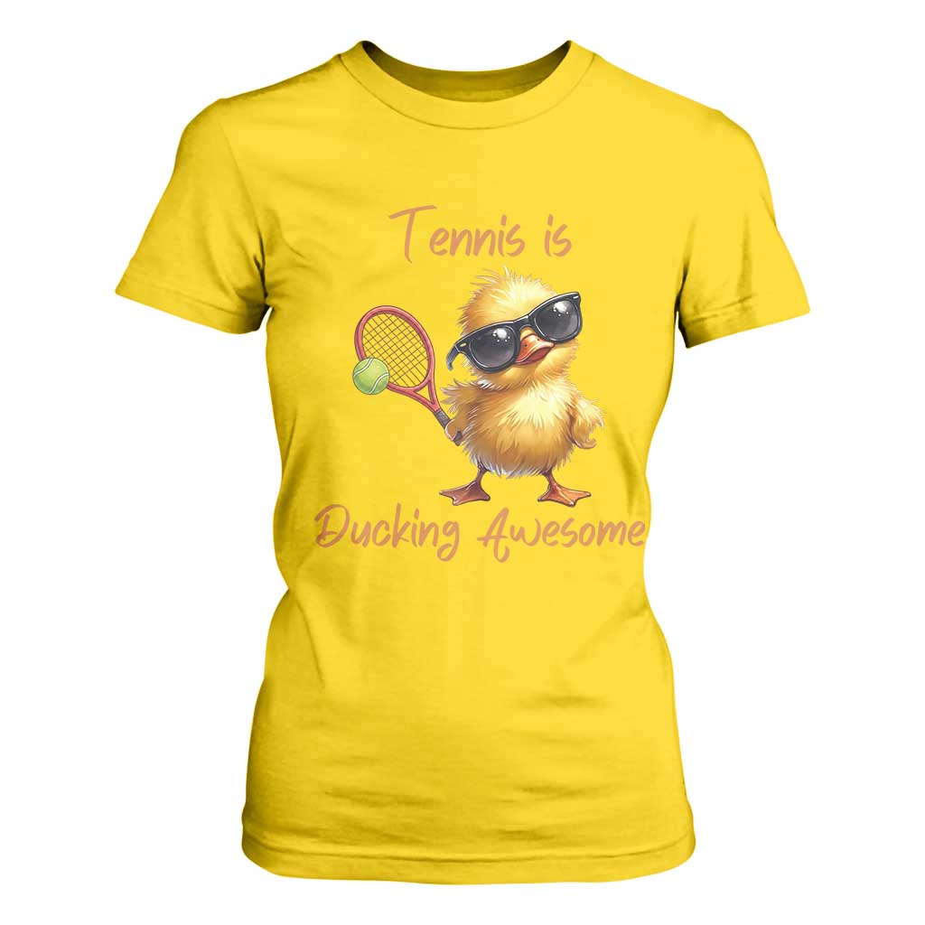 Funny Cute Duck Playing Tennis T Shirt For Women Ducking Awesome TS12 Daisy Print Your Wear