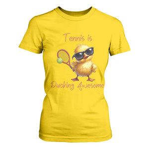 Funny Cute Duck Playing Tennis T Shirt For Women Ducking Awesome TS12 Daisy Print Your Wear