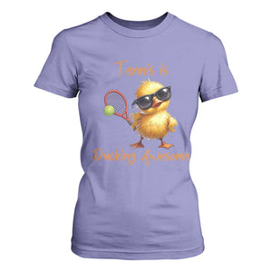 Funny Cute Duck Playing Tennis T Shirt For Women Ducking Awesome TS12 Violet Print Your Wear