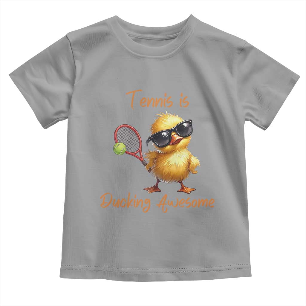 Funny Cute Duck Playing Tennis Toddler T Shirt Ducking Awesome TS12 Sport Gray Print Your Wear