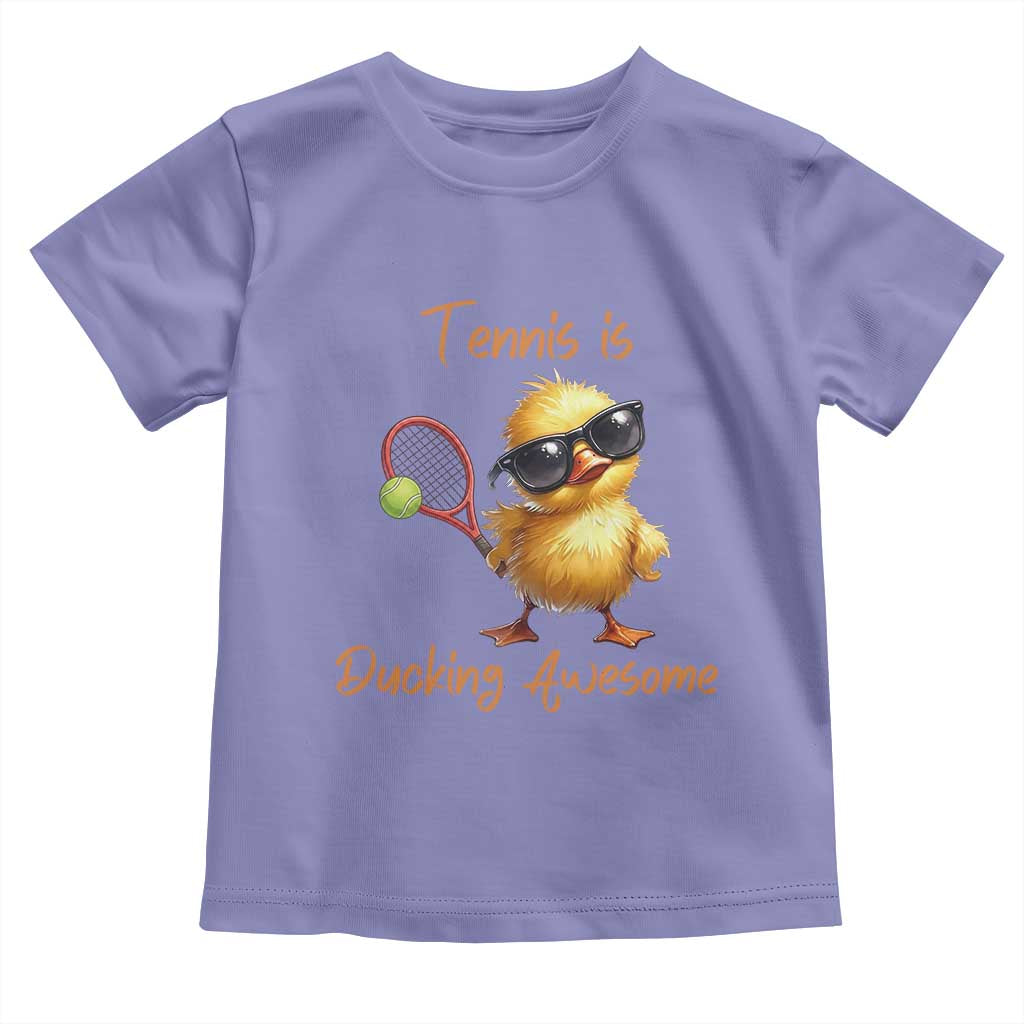 Funny Cute Duck Playing Tennis Toddler T Shirt Ducking Awesome TS12 Violet Print Your Wear