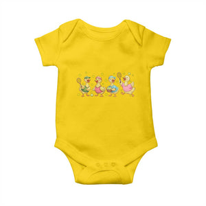 Funny Duck Playing Tennis Baby Onesie Farm Animal Lover TS12 Daisy Print Your Wear