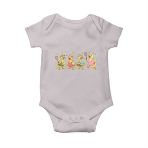 Funny Duck Playing Tennis Baby Onesie Farm Animal Lover TS12 Ice Gray Print Your Wear