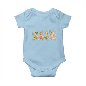Funny Duck Playing Tennis Baby Onesie Farm Animal Lover TS12 Light Blue Print Your Wear