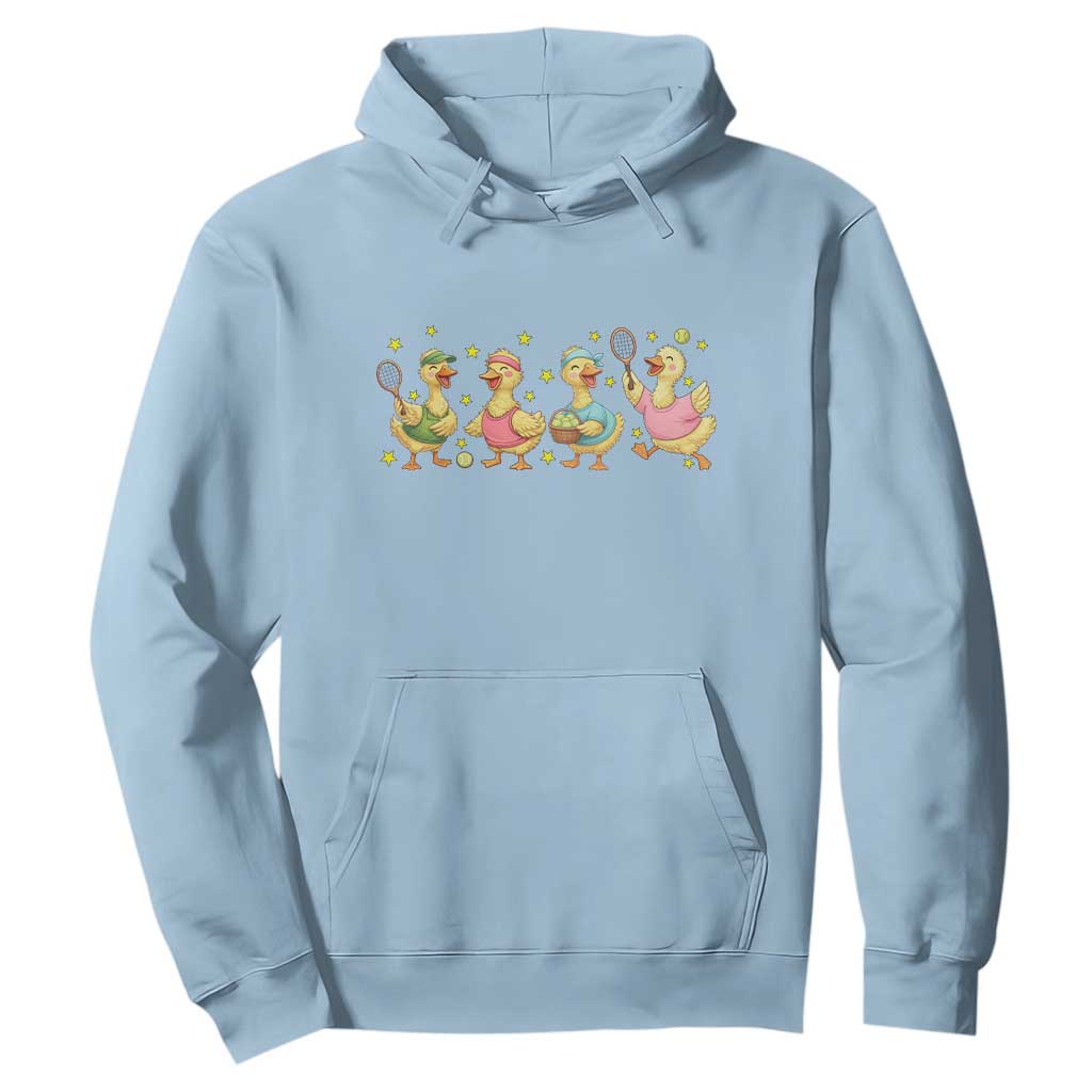 Funny Duck Playing Tennis Hoodie Farm Animal Lover TS12 Light Blue Print Your Wear