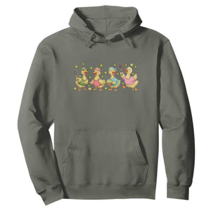 Funny Duck Playing Tennis Hoodie Farm Animal Lover TS12 Military Green Print Your Wear