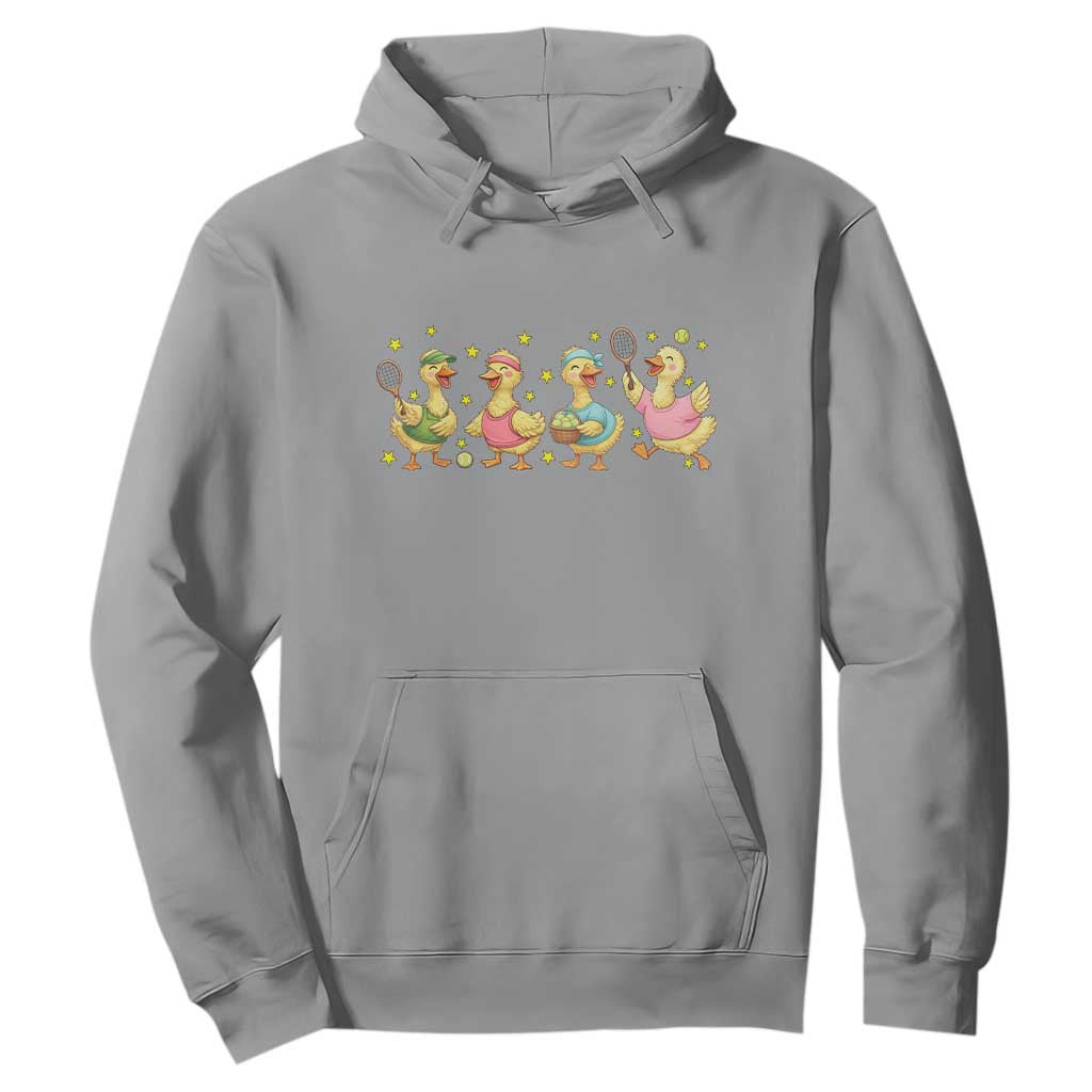 Funny Duck Playing Tennis Hoodie Farm Animal Lover TS12 Sport Gray Print Your Wear