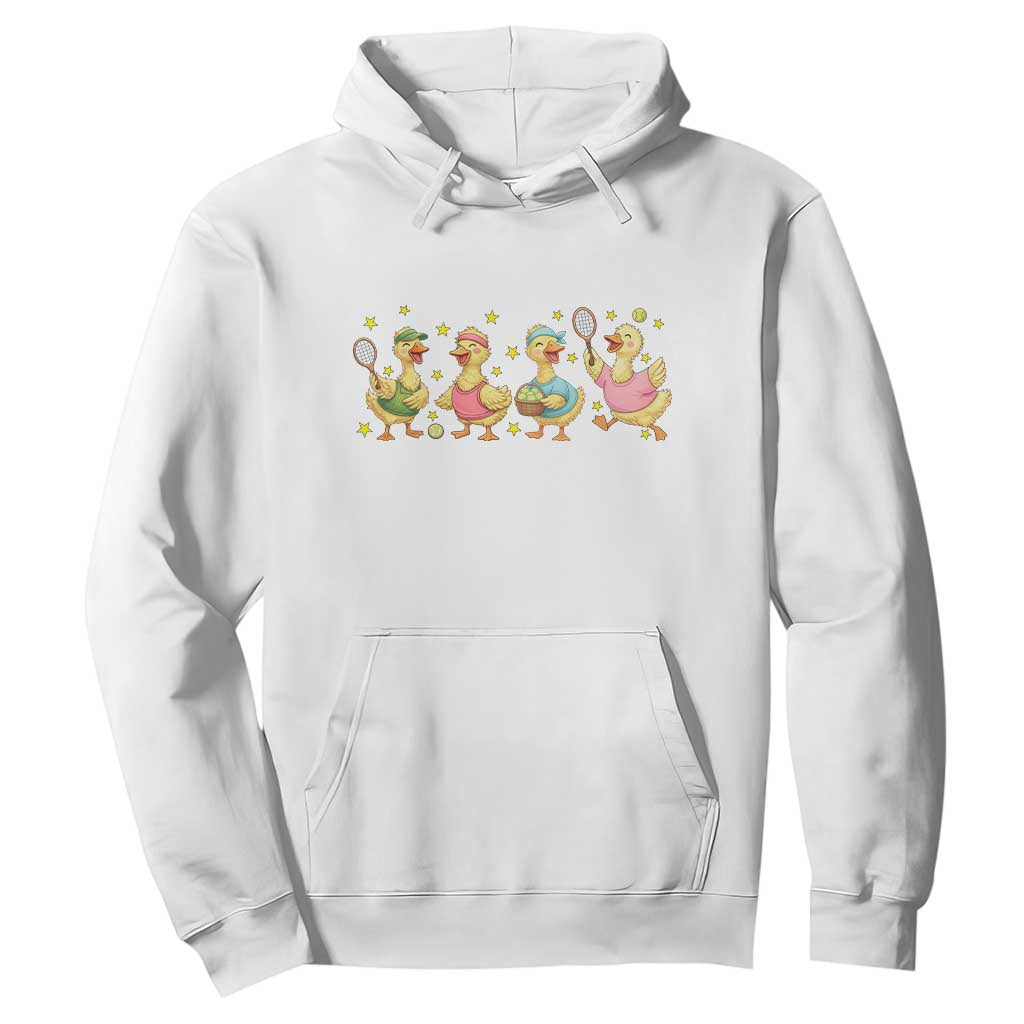 Funny Duck Playing Tennis Hoodie Farm Animal Lover TS12 White Print Your Wear