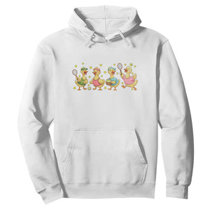 Funny Duck Playing Tennis Hoodie Farm Animal Lover TS12 White Print Your Wear
