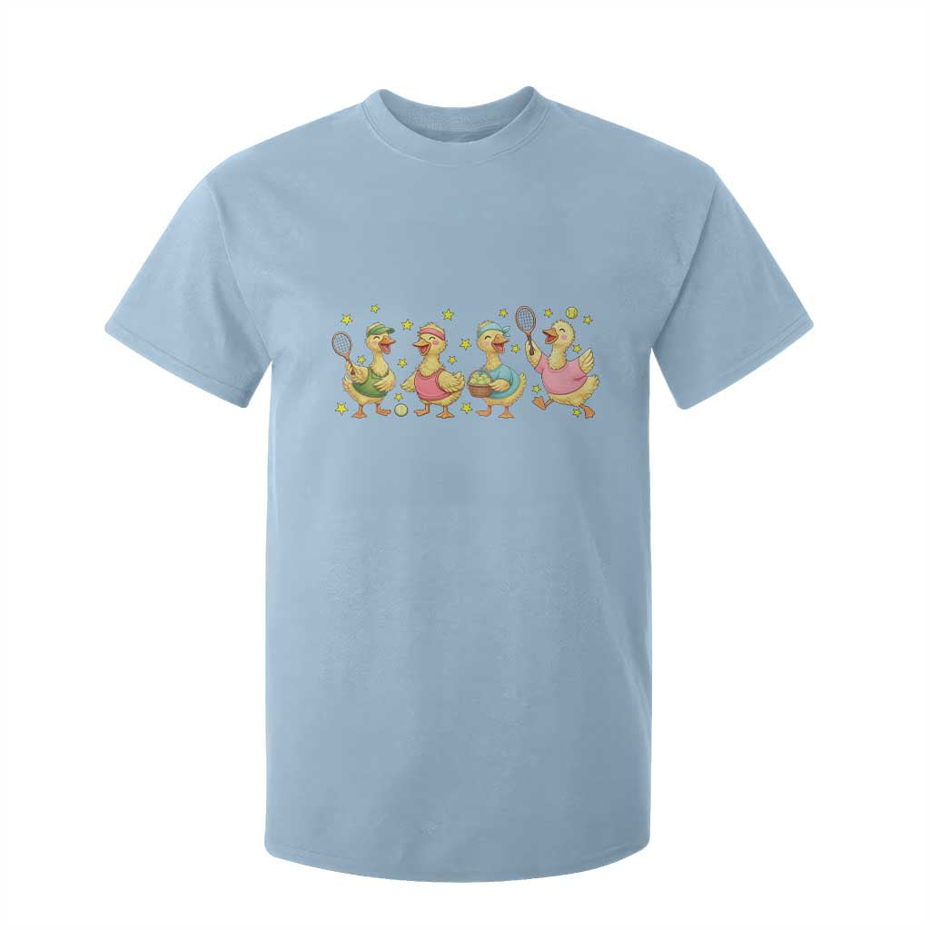 Funny Duck Playing Tennis T Shirt For Kid Farm Animal Lover TS12 Light Blue Print Your Wear