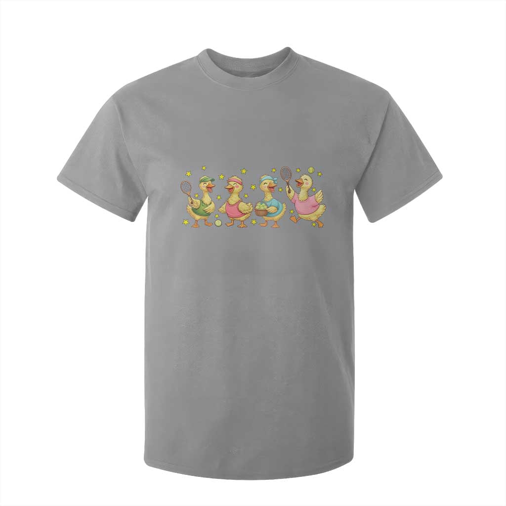 Funny Duck Playing Tennis T Shirt For Kid Farm Animal Lover TS12 Sport Gray Print Your Wear