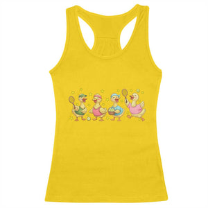Funny Duck Playing Tennis Racerback Tank Top Farm Animal Lover TS12 Daisy Print Your Wear