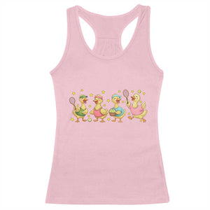 Funny Duck Playing Tennis Racerback Tank Top Farm Animal Lover TS12 Light Pink Print Your Wear