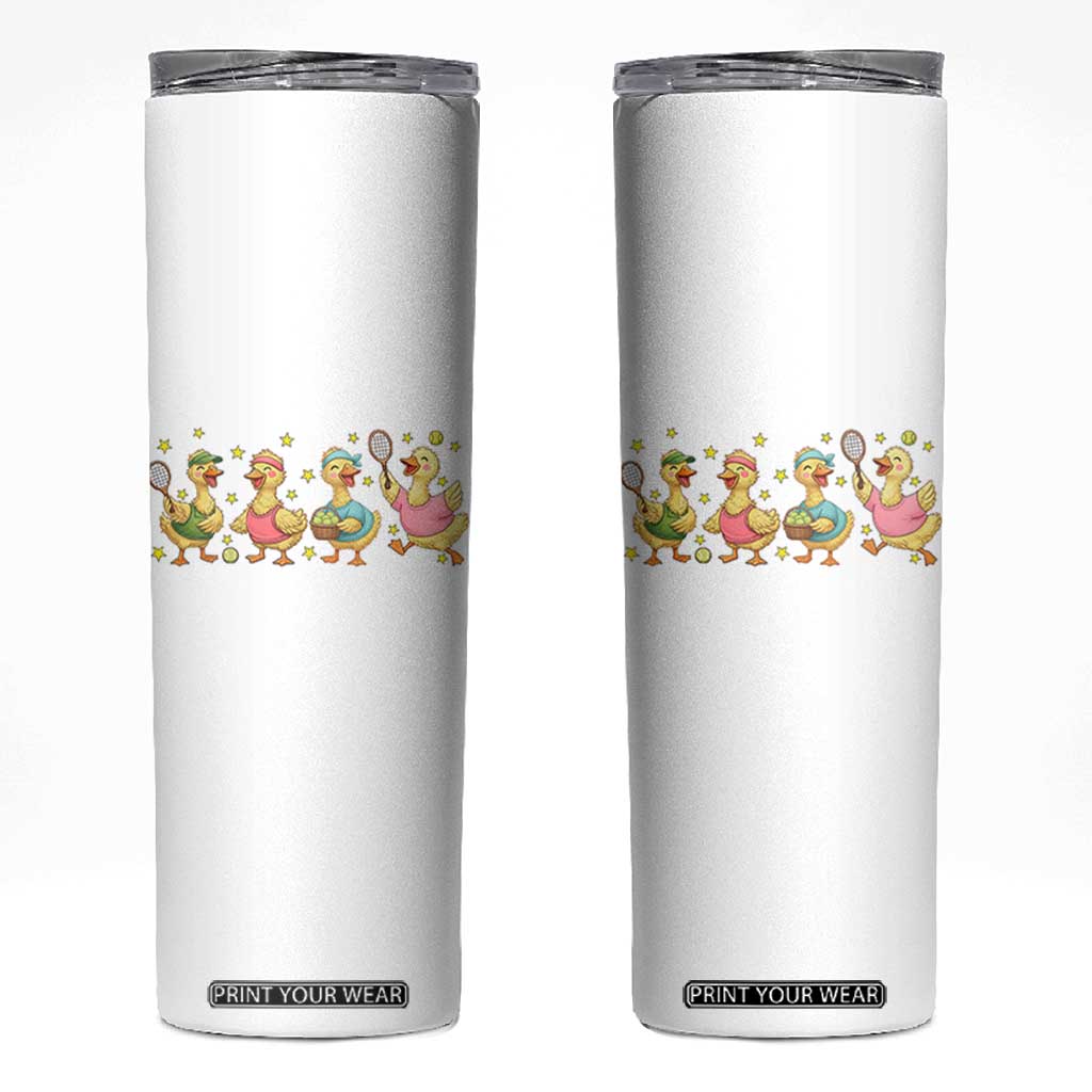 Funny Duck Playing Tennis Skinny Tumbler Farm Animal Lover TS12 White Print Your Wear