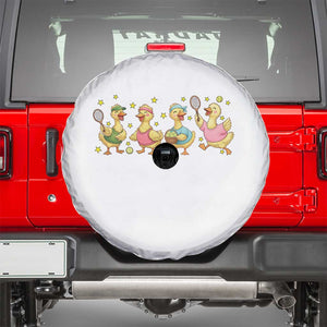 Funny Duck Playing Tennis Spare Tire Cover Farm Animal Lover TS12 White Print Your Wear