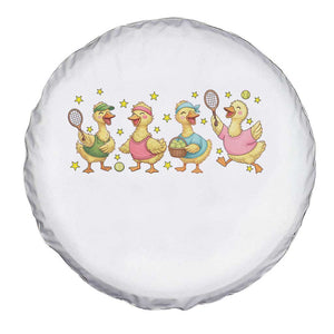 Funny Duck Playing Tennis Spare Tire Cover Farm Animal Lover TS12 Print Your Wear