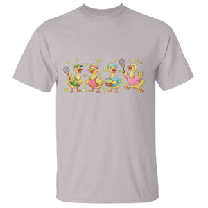 Funny Duck Playing Tennis T Shirt Farm Animal Lover TS12 Ice Gray Print Your Wear