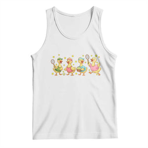Funny Duck Playing Tennis Tank Top Farm Animal Lover TS12 White Print Your Wear