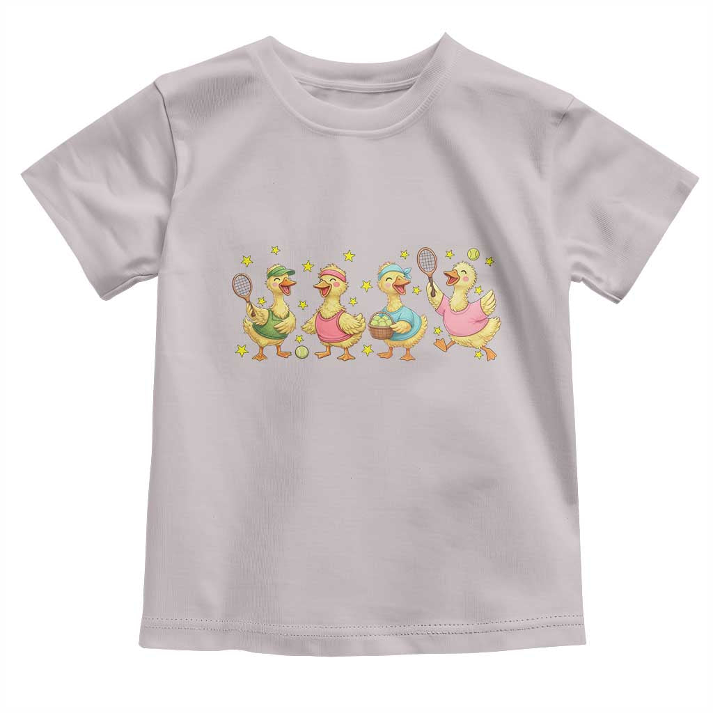 Funny Duck Playing Tennis Toddler T Shirt Farm Animal Lover TS12 Ice Gray Print Your Wear