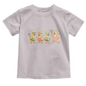 Funny Duck Playing Tennis Toddler T Shirt Farm Animal Lover TS12 Ice Gray Print Your Wear
