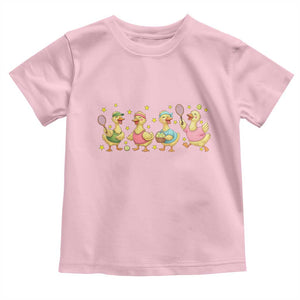 Funny Duck Playing Tennis Toddler T Shirt Farm Animal Lover TS12 Light Pink Print Your Wear