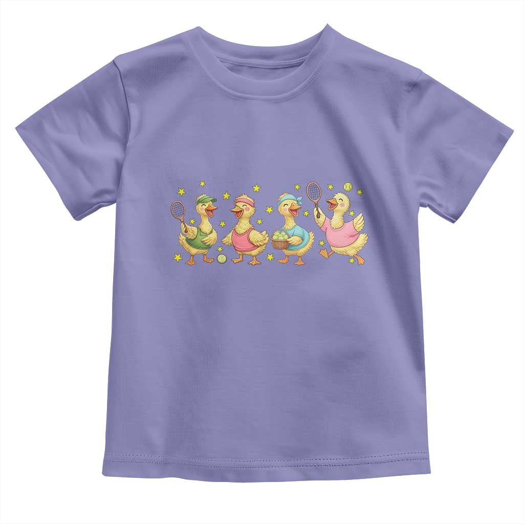 Funny Duck Playing Tennis Toddler T Shirt Farm Animal Lover TS12 Violet Print Your Wear