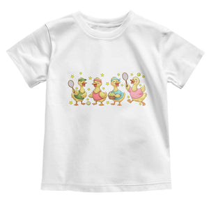 Funny Duck Playing Tennis Toddler T Shirt Farm Animal Lover TS12 White Print Your Wear