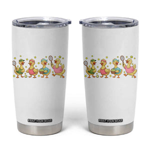 Funny Duck Playing Tennis Tumbler Cup Farm Animal Lover TS12 White Print Your Wear